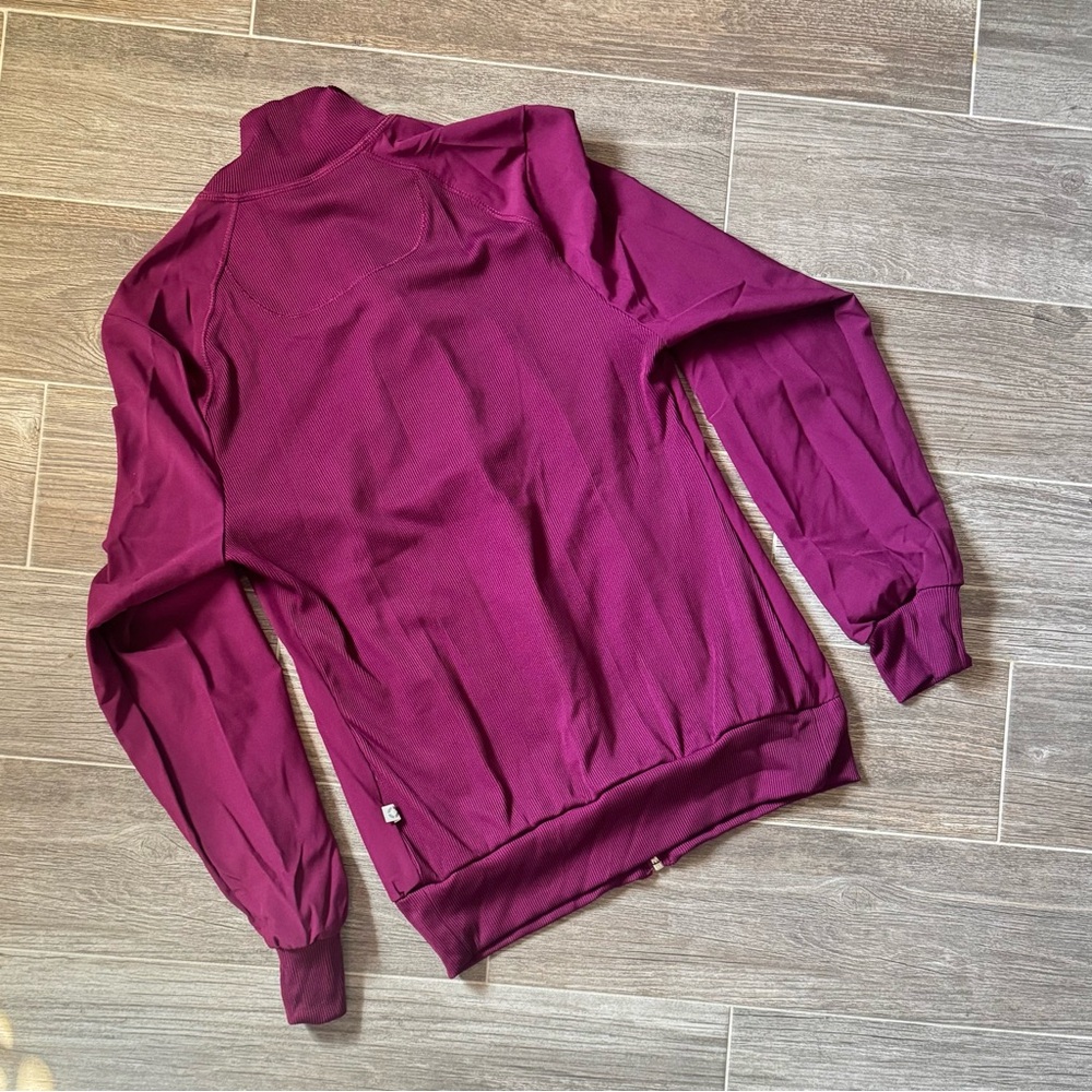 CHEROKEE INFINITY Burgundy Zip-Up Scrub Jacket size Small